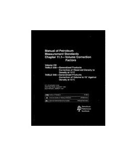 API MPMS Chapter 11.1-Volume VIII