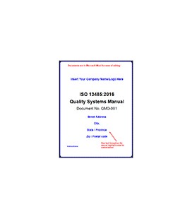 13485:2003 to 2016 Transition Quality Manual and Procedure Package