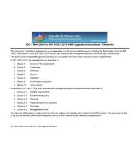 14001:2004 to 2015 EMS Documentation Transition Package (2004>>2015)