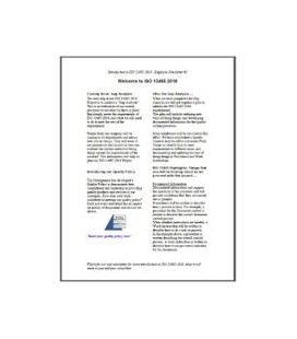 13485:2016 Quality Manual and Procedure Package