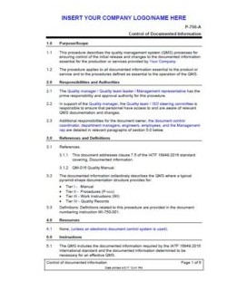 IATF 16949:2016 Procedures Package