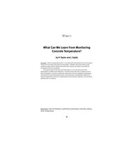 Concrete Heat Development: Monitoring, Prediction &amp; Management