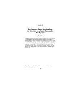 Performance-Based Specifications for Concrete to Advance Sustainable Development