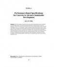 Performance-Based Specifications for Concrete to Advance Sustainable Development