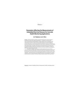 Parameters Affecting the Measurements of Embedded Electrical Sensors for Concrete Health Monitoring Applications