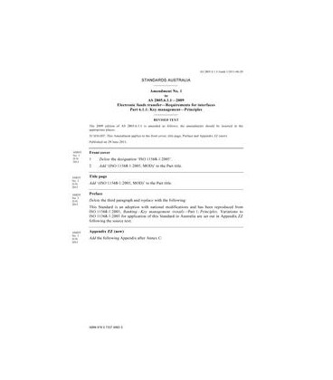 AS 2805.6.1.1-2009 AMDT 1