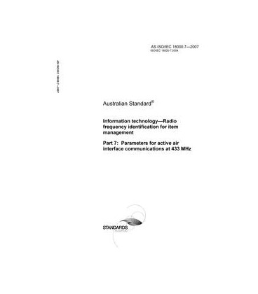 AS ISO IEC 18000.7-2007