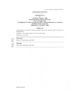 AS 1684.3 C2 SUPP 9-2006 AMDT 1