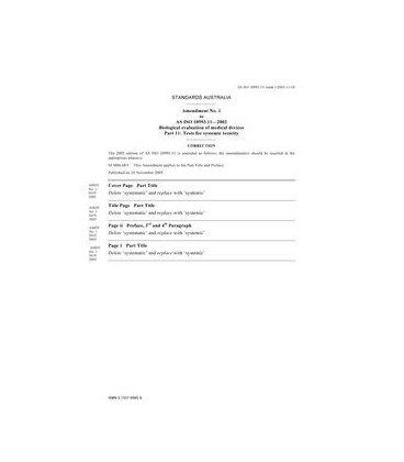 AS ISO 10993.11-2002 AMDT 1