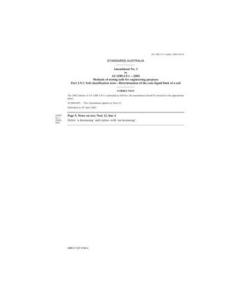 AS 1289.3.9.1-2002 AMDT 1                        [ Superseded ]