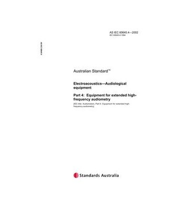 AS IEC 60645.4-2002                        [ Obsolescent ]