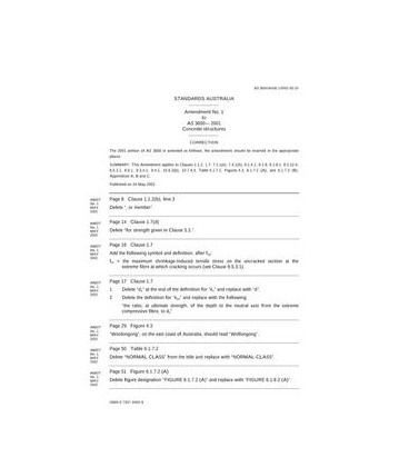AS 3600-2001 AMDT 1                        [ Superseded ]