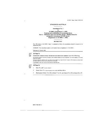 AS 4005.1 SUPP 1-1992 AMDT 1                        [ Superseded ]