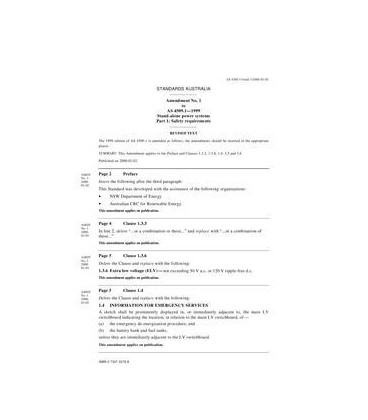 AS 4509.1-1999 AMDT 1                        [ Superseded ]
