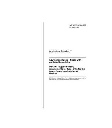 AS 2005.40-1989                        [ Superseded ]