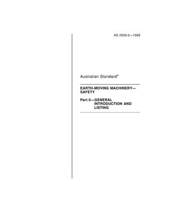 AS 2958.0-1988                        [ Superseded ]