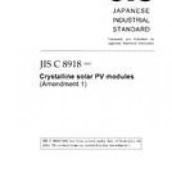 JIS C 8918:1998/AMENDMENT 1:2005