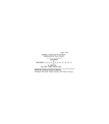 AS 1684 SUPP 11-1975 AMDT 1                        [ Superseded ]