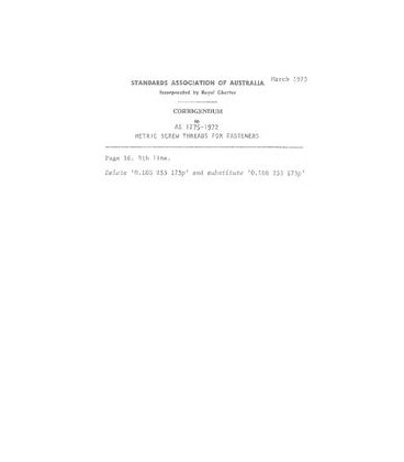 AS 1275-1972 CORRIG. 1                        [ Superseded ]