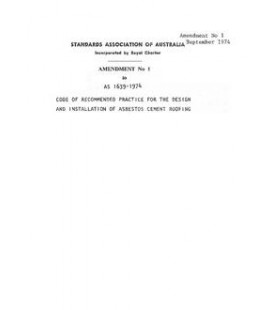 AS 1639-1974 AMDT 1                        [ Superseded ]