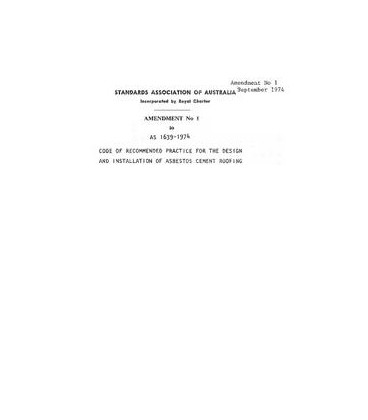 AS 1639-1974 AMDT 1                        [ Superseded ]