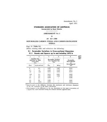 AS G7-1968 Amd 1:1971                        [ Superseded ]