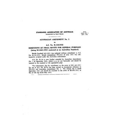 AS B118-1953 AMDT 1                        [ Superseded ]